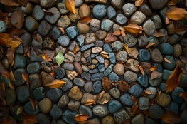 Comment la pleine conscience améliore la concentration en vous recentrant : une spirale de galets et de feuilles sèches symbolise le retour à soi par la méditation et la concentration.