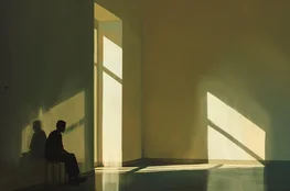 Mort et Introspection : un homme assis seul dans une pièce vide, baignée par la lumière du jour, symbolisant la confrontation intérieure avec la finitude.