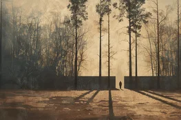 Illustration inspirée de Tuck Everlasting, montrant une silhouette solitaire dans une forêt figée, symbolisant l’immortalité comme piège existentiel, dans l’esprit Memento-mori.