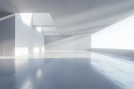 Espace minimaliste baigné de lumière artificielle froide évoquant l’ombre de Lucifer dans le monde moderne Memento-mori