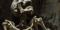 Illustration de l’article Humour noir et délivrance sur Memento-mori : un squelette semblant rire dans l’obscurité, image symbolique utilisée par Dysthymus pour explorer le lien entre rire, mort et délivrance.