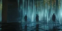 Personnes dans un environnement immersif numérique représentant des cimetières virtuels, évoquant un Memento-mori moderne et contemplatif.